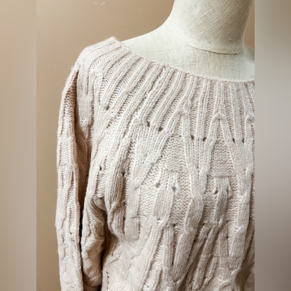 Boat Neck Cable Pullover - White House Black Market